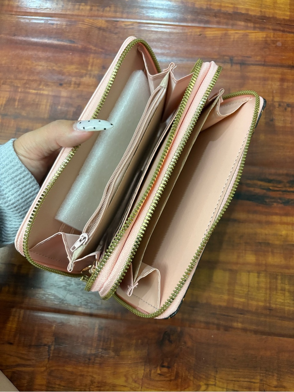 Pink Trim Zip Wallet - Picture 2 of 3